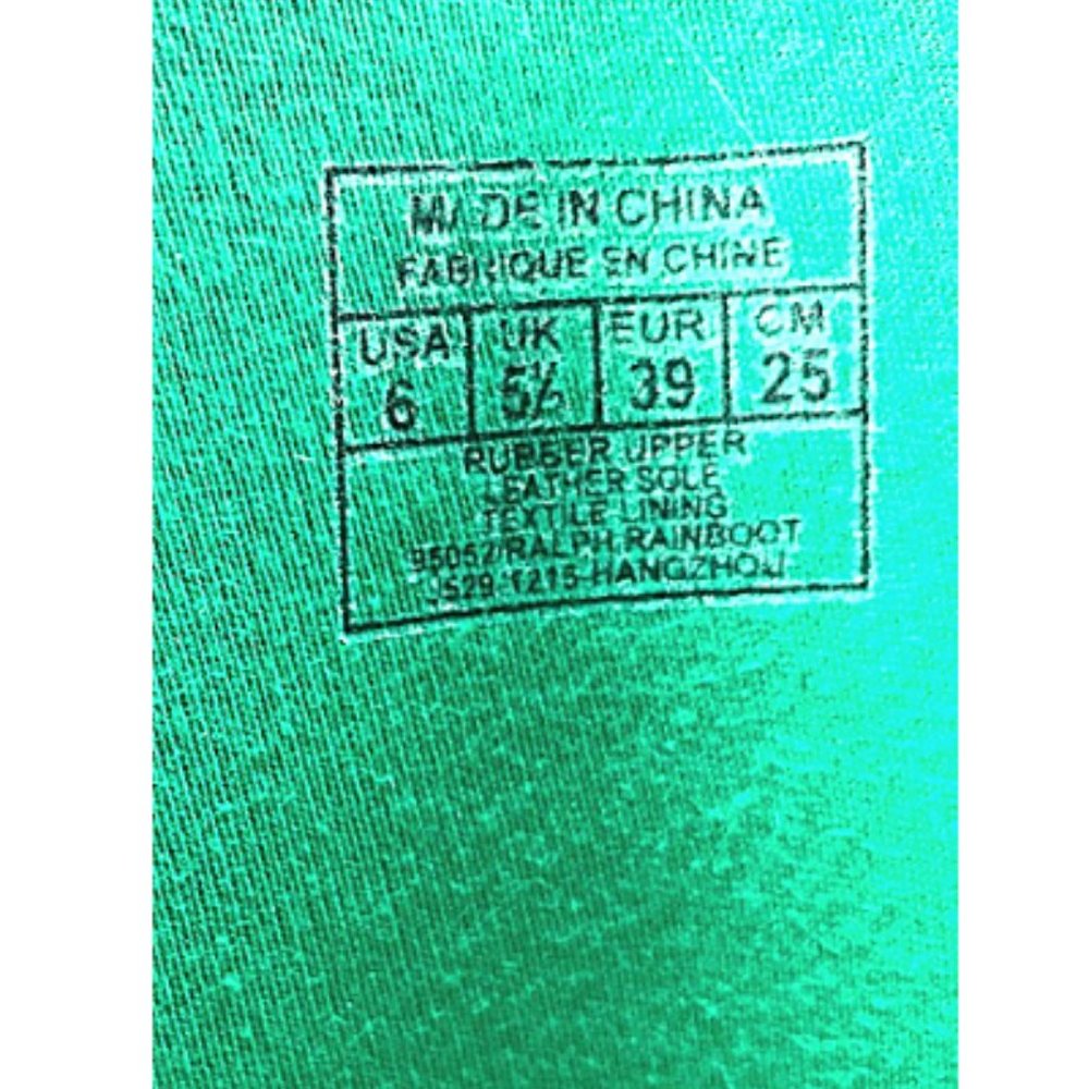 Polo Ralph Lauren Pink Green Rain Boots 6 - Picture 11 of 11